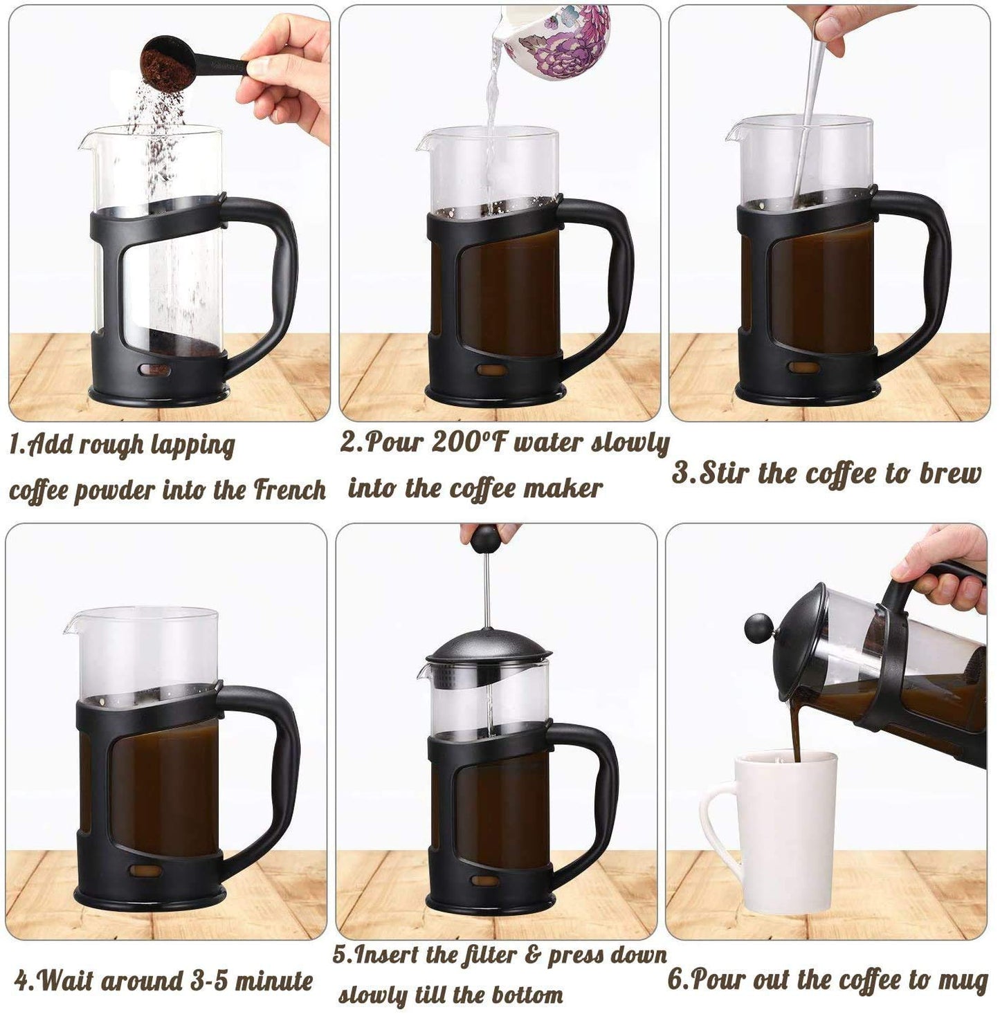 French press 600 ml coffee maker