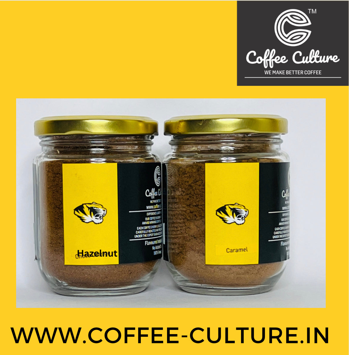 Pack of 2 - flavoured coffee- Hazelnut and Caramel 50gms