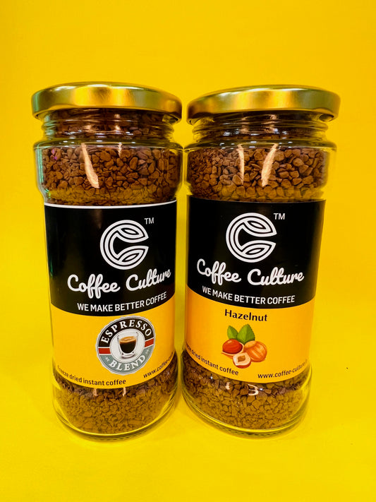 Hazelnut Freeze Dried + Espresso Blend Instant Coffee 100gms