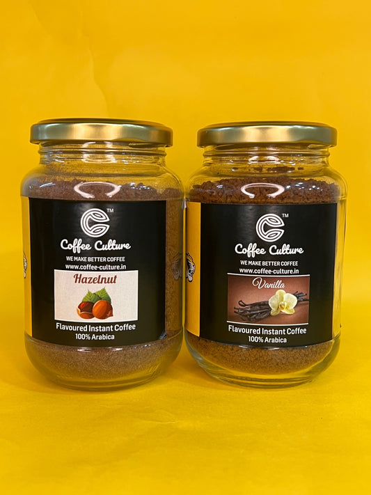 Flavoured Instant Coffee Vanilla+Hazelnut 100gms Combo