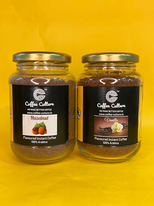 Flavoured Instant Coffee Vanilla+Hazelnut 100gms Combo